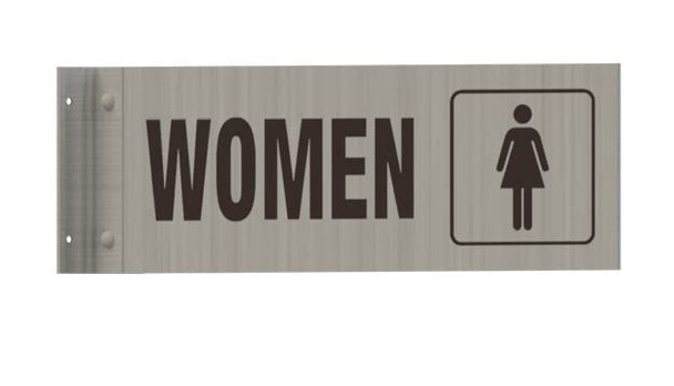 Women Restroom SIGNAGE-Two-Sided/Double Sided Projecting, Corridor and Hallway SIGNAGE