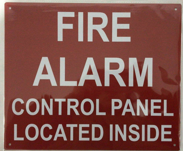 FIRE ALARM CONTROL PANEL LOCATED INSIDE SIGN