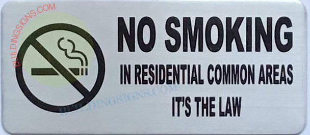 NO SMOKING IN RESIDENTIAL AREAS IT THE LAW SIGN