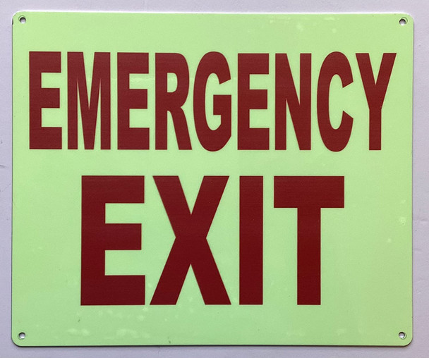 Photoluminescent EMERGENCY EXIT SIGN/GLOW IN THE DARK emergency EXIT SOUND SIGN
