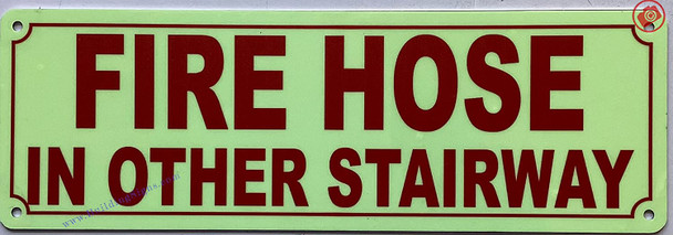 Photoluminescent FIRE HOSE IN OTHER STAIRWAY SIGN