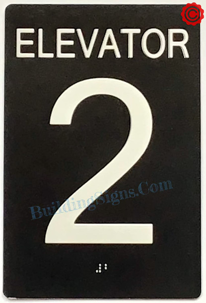 ELEVATOR 2 SIGN Tactile Touch Braille Sign