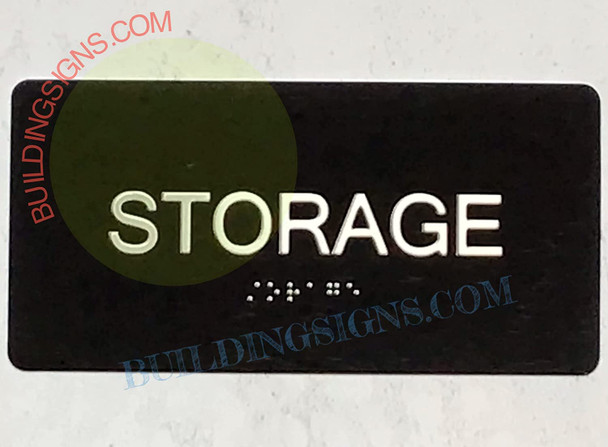 STORAGE SIGN Tactile Touch Braille Sign