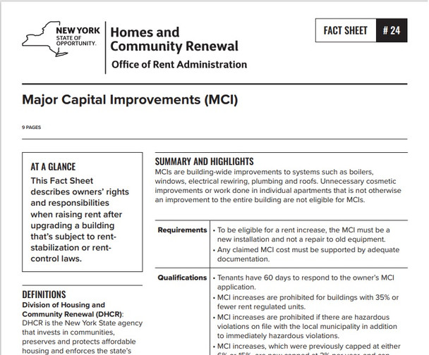 Fact Sheet #24: Major Capital Improvements
