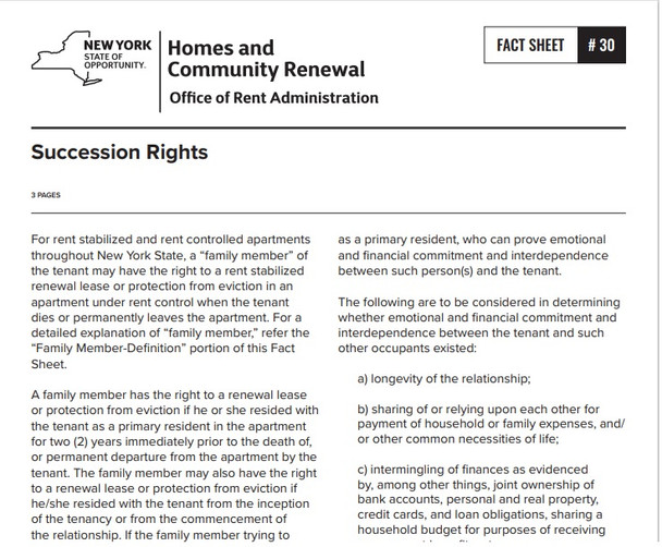 Fact Sheet #30: Succession Rights