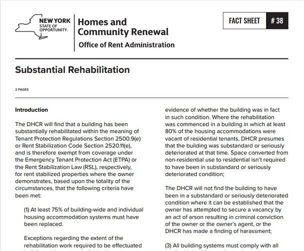 Fact Sheet #38: Substantial Rehabilitation