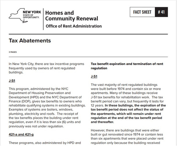 Fact Sheet #41: Tax Abatements