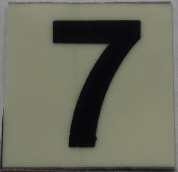 PHOTOLUMINESCENT DOOR NUMBER 7 SIGN