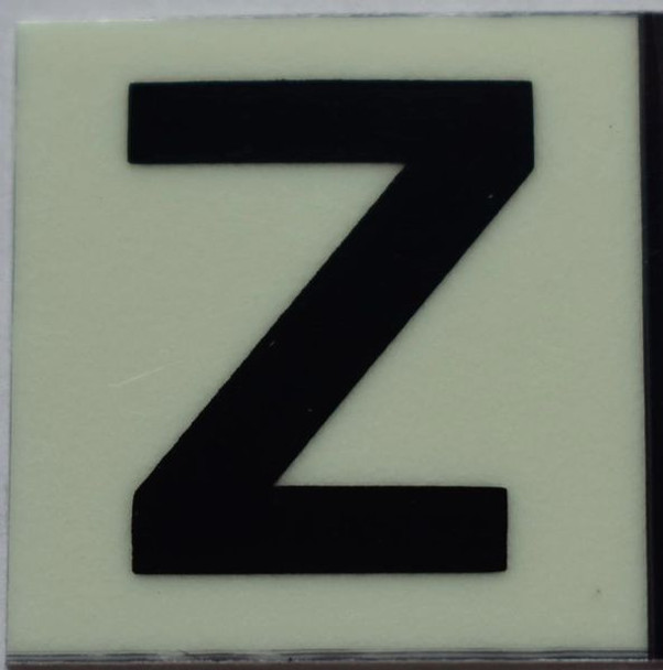 PHOTOLUMINESCENT DOOR NUMBER Z SIGN