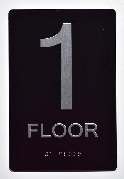 Black Floor number  -Tactile Graphics Grade 2 Braille Text with raised letters