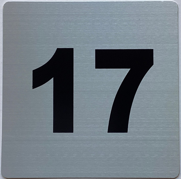 Apartment number 17 sign