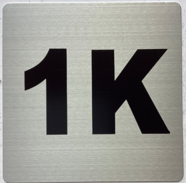 Apartment number 1K sign