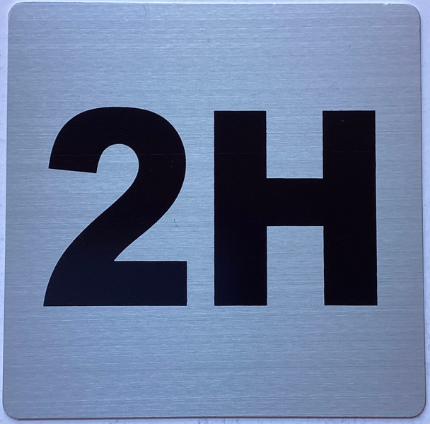 Apartment number 2H sign