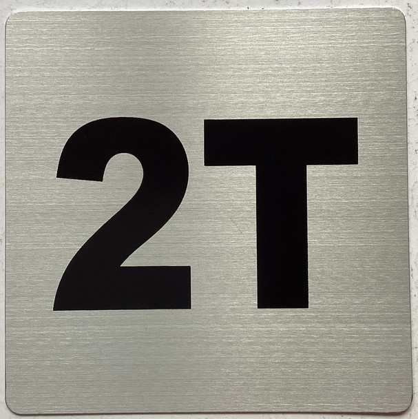 Apartment number 2T sign