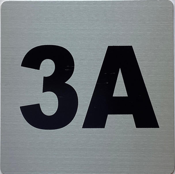 Apartment number 3A sign