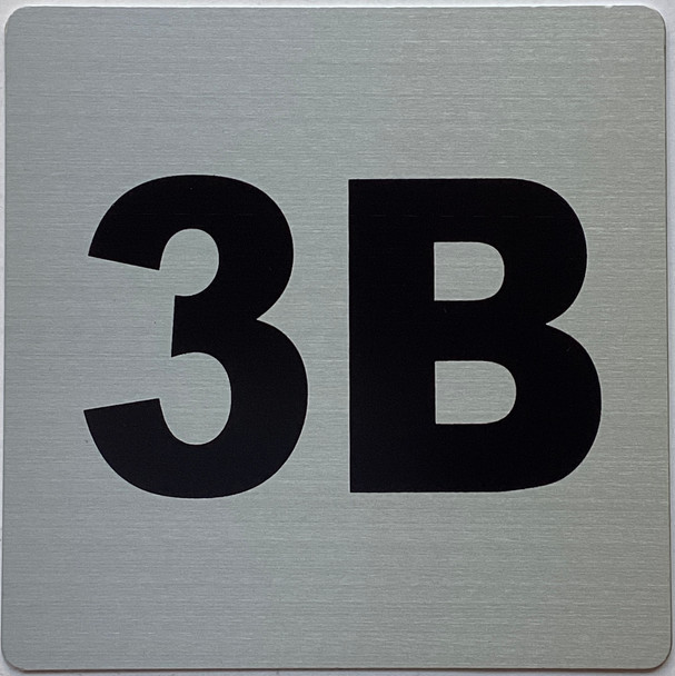 Apartment number 3B  sign