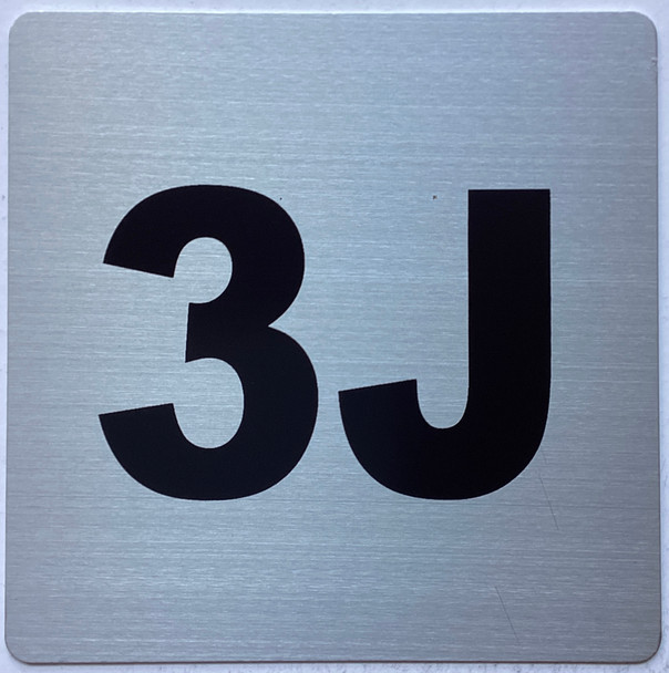 Apartment number 3J sign