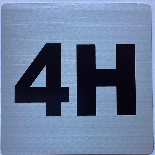 Apartment number 4H sign