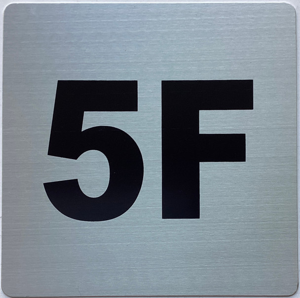 Apartment number 5F sign