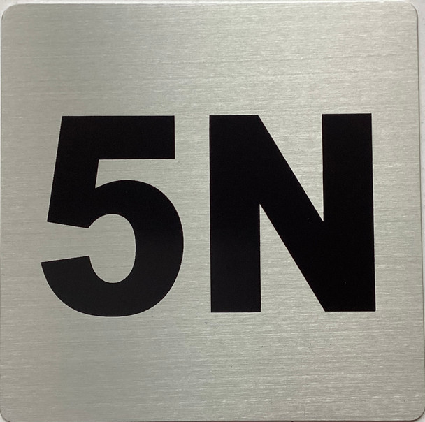 Apartment number 5N sign
