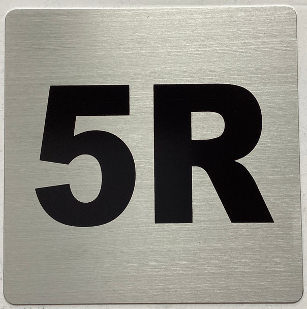 Apartment number 5R sign