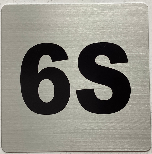 Apartment number 6S sign