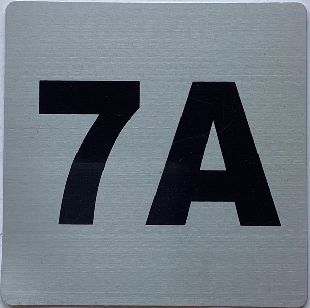 Apartment number 7A sign