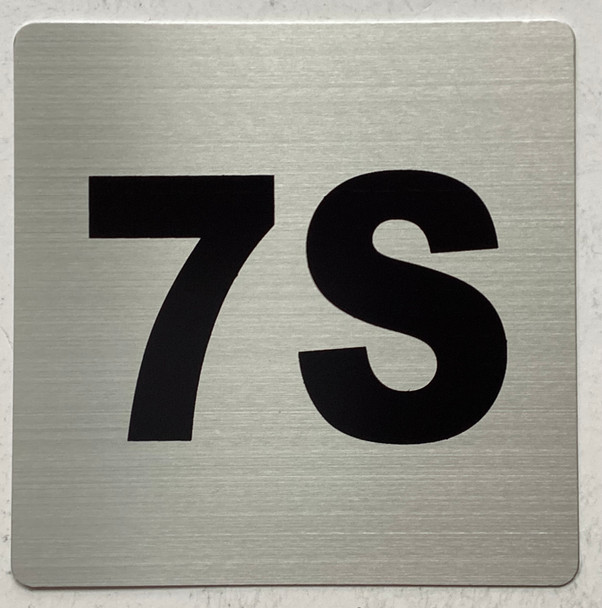 Apartment number 7S sign