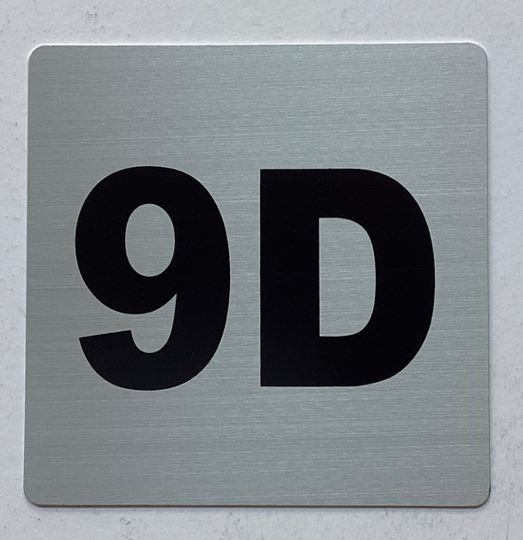 Apartment number 9D sign