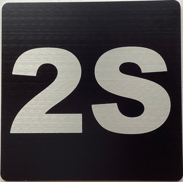 Apartment number 2S sign