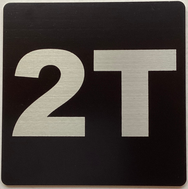 Apartment number 2T sign