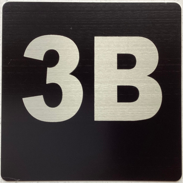 Apartment number 3B sign