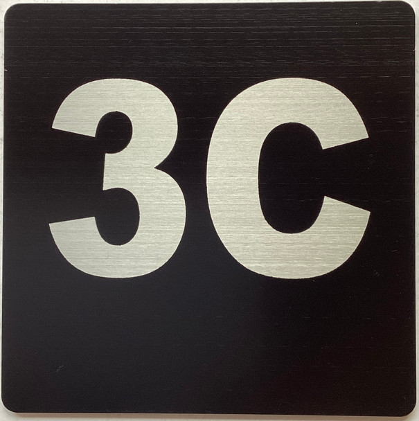 Apartment number 3C sign