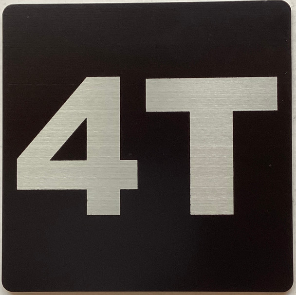 Apartment number 4T sign