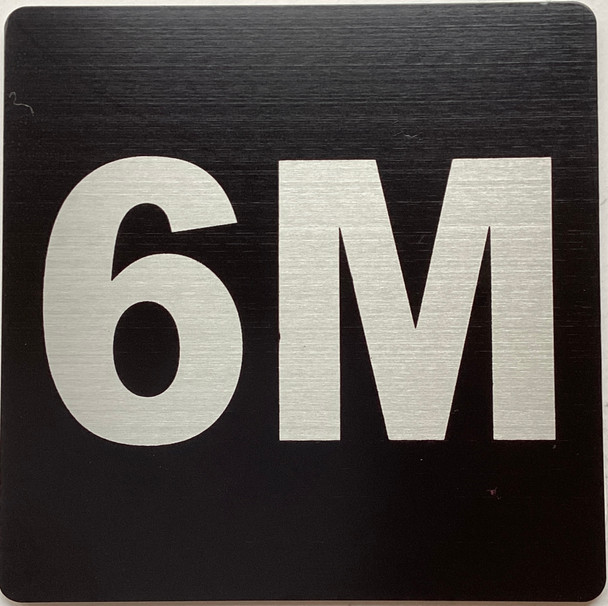 Apartment number 6M sign