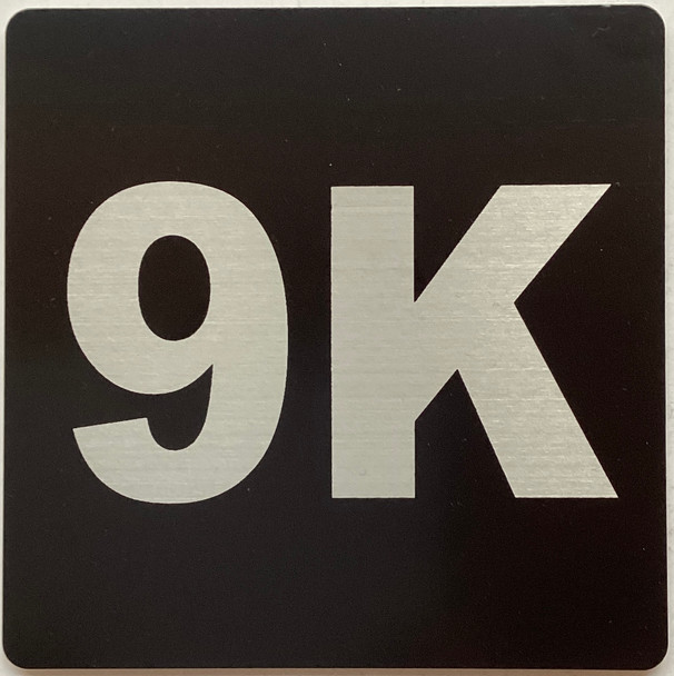 Apartment number 9K sign