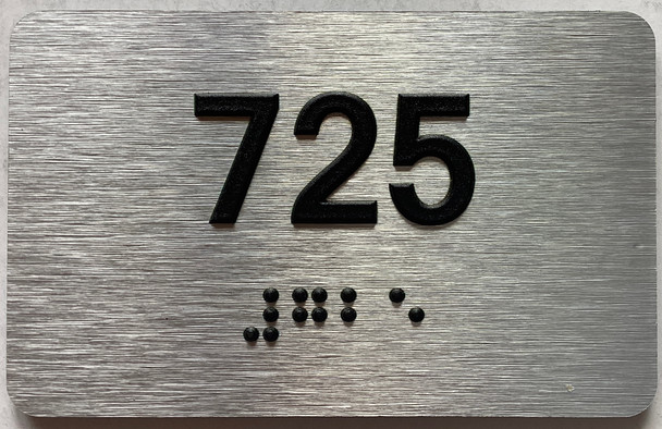 apartment number 725 sign