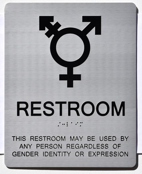 RESTROOM  Tactile Graphics Grade 2 Braille Text with raised letters  Sign