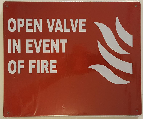 OPEN VALVE IN EVENT OF FIRE FIRE