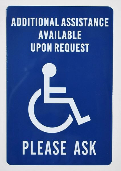 ADA-Assistance Available Upon Request Number Sign -The Pour Tous Blue ...
