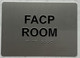 Sign FACP ROOM / FIRE ALARM CONTROL PANEL ROOM  Raised letters & Grade 2 Braille - Includes Red Adhesive pad for Easy Installation ( silver Color, Tacticle , Aluminium) - The Sensation line