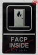 Sign FACP INSIDE FIRE ALARM CONTROL PANEL INSIDE  Raised letters & Grade 2 Braille - Includes Red Adhesive pad for Easy Installation ( BLACK Color, Tacticle , Aluminium) - The Sensation line