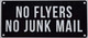 NO FLYERS NO JUNK MAIL COMPLIANCE SIGN