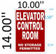 SIGN ELEVATOR CONTROL ROOM
