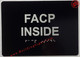 Signage FACP INSIDE - FIRE ALARM CONTROL PANEL INSIDE  Raised letters & Grade 2 Braille - Includes Red Adhesive pad for Easy Installation ( BLACK Color, Tacticle , Aluminium) - The Sensation line