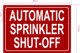 NYC AUTOMATIC SPRINKLER SHUT OFF SIGN