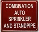 COMBINATION AUTO SPRINKLER AND STANDPIPE COMPLIANCE SIGN