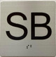 Sign Elevator floor SUB BASEMENT SB  / jamb plate SUB BASEMENT SB  letters/Image & Grade 2 Braille - Includes Red Adhesive pad for Easy Installation ( silver, Tacticle ) - The Sensation line