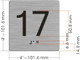 Sign Elevator 17 FLOOR /jamb plate 17 floor  letters/Image & Grade 2 Braille - Includes Red Adhesive pad for Easy Installation (SILVER/BRUSH SILVER, Tacticle ) - The Sensation line