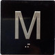 Signage Elevator Mezzanine M floor /jamb plate Mezzanine M  letters/Image & Grade 2 Braille - Includes Red Adhesive pad for Easy Installation (black, Tacticle ) - The Sensation line